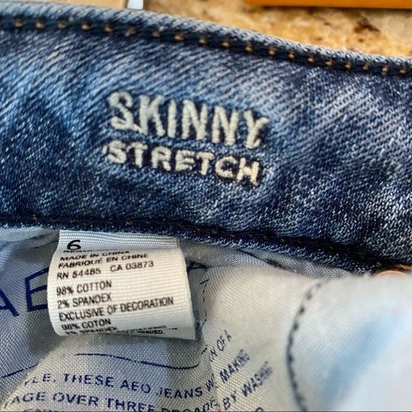 American eagle skinny stretch ripped jeans size 6 regular - Picture 5 of 8